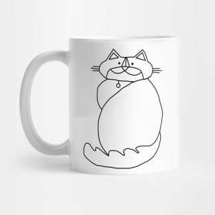 Kevin the Cat Black Line Drawing Mug